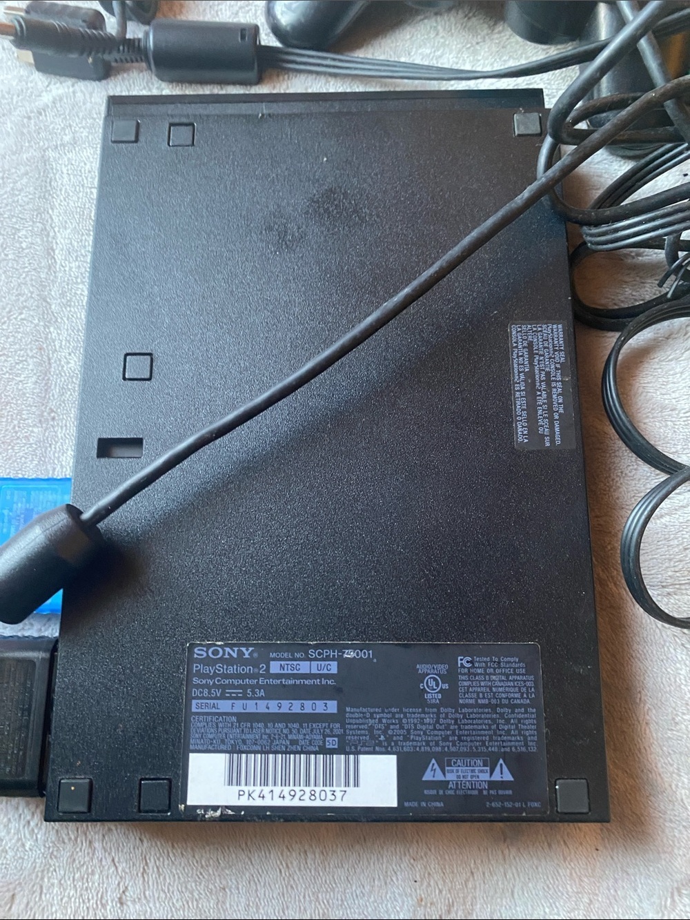 Sony Black PlayStation 2 Slim Console Bundle with Controller and Cables - Picture 3 of 7